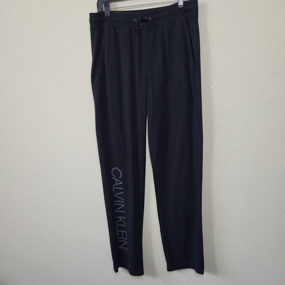 Calvin Klein Jeans Mens Black Drawstring Straight Leg Sweats Pants Size Medium - Picture 1 of 11